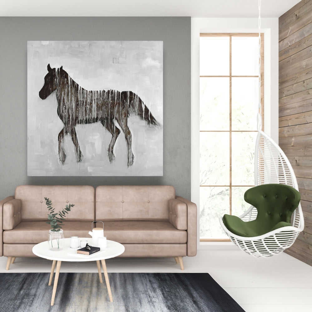 Gambading Abstract Horse, Fine Art Gallery Wrapped Canvas 24x36