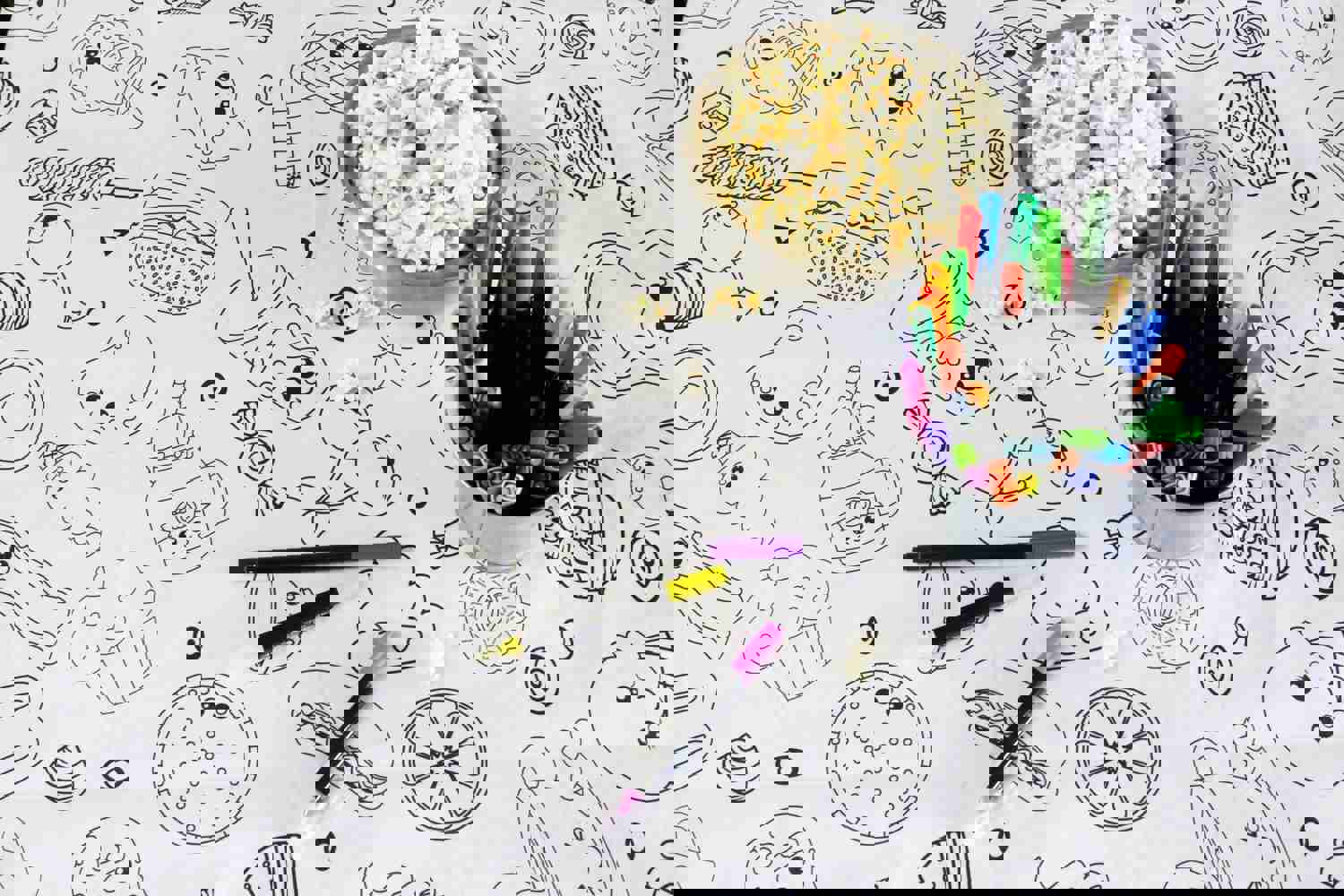 Food Reusable Coloring Tablecloth