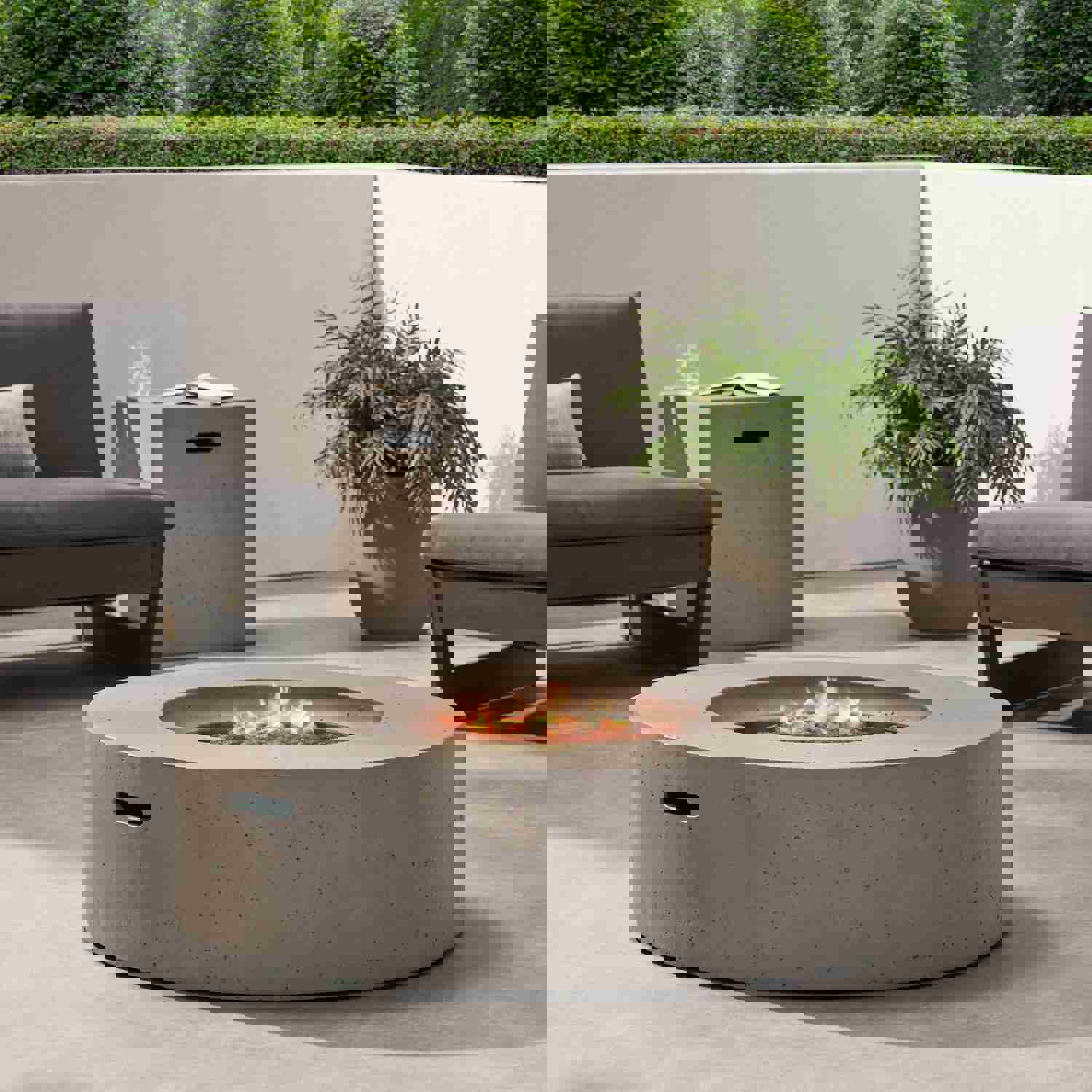 Hearth Circular 50K BTU Outdoor Gas Fire Pit Table with Tank Holder