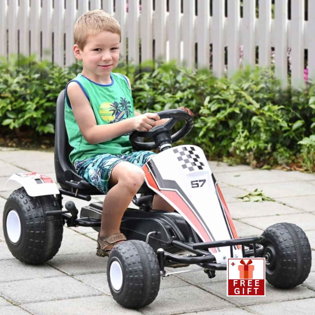 Outdoor Children's Pedal Kart Ride-On Toy with Adjustable Gears & Comfort Seat