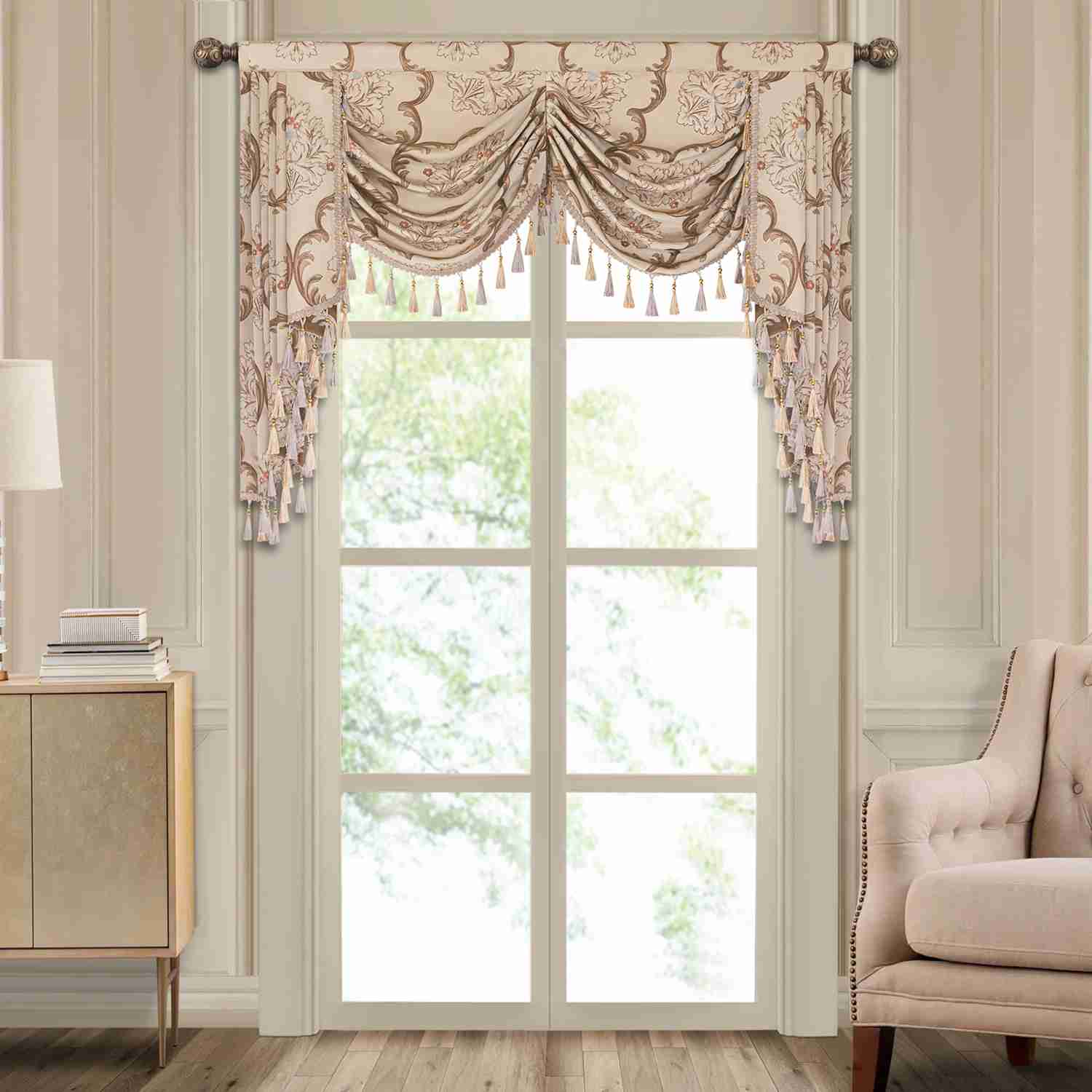 Mika Swag Valance - Elegant Window Decoration with Floral Pattern
