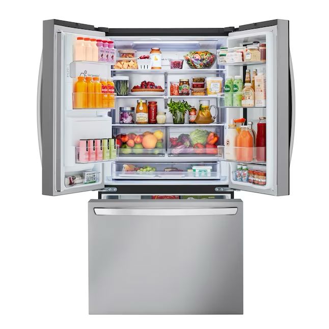 LG Counter-depth MAX InstaView 25.5-cu ft Smart French Door Refrigerator with Dual Ice Maker