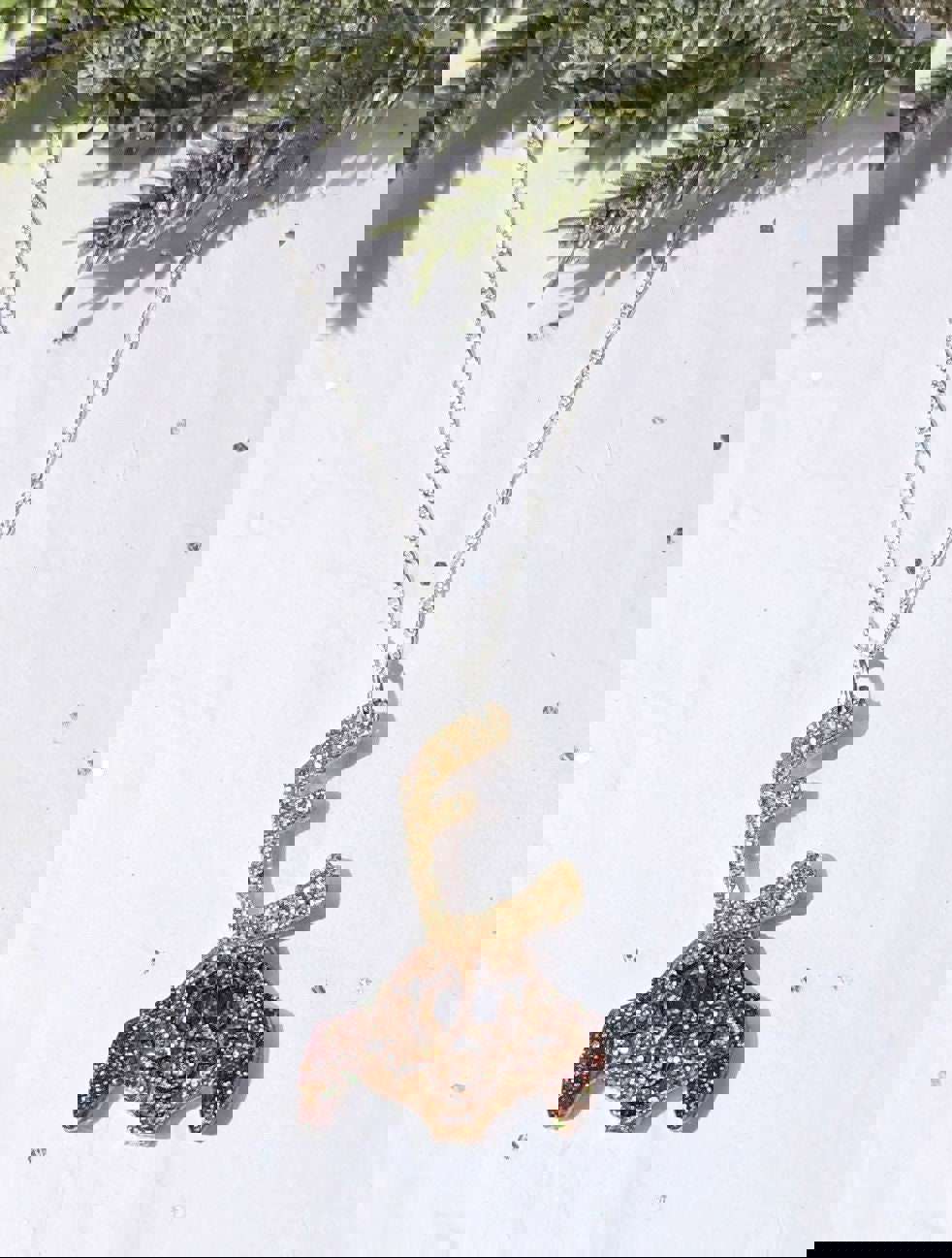 Smiling Max the Dog Glitter Sparkle Grinch Pendant Necklace on Silver-plated Chain