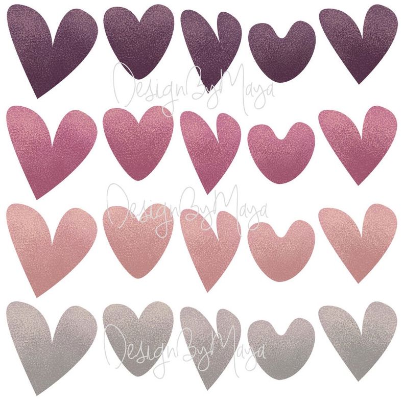 Cute Baby Girl Hearts - Fabric Nursery Wall Art Decals