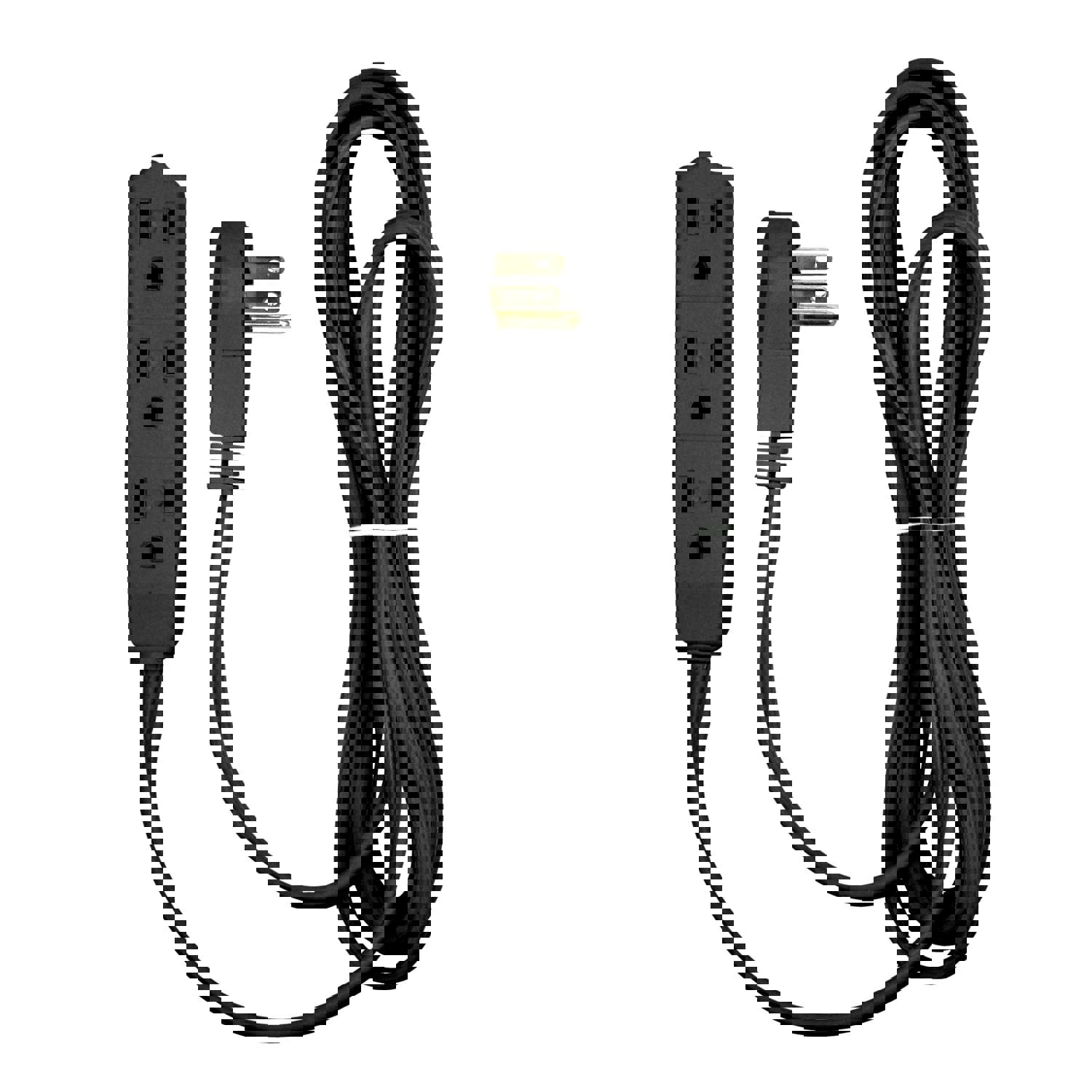 Flat Multiple Outlet Extension Cord for Indoor Use by Bindmaster - UL-Listed 3-Prong Multi Extension Wire