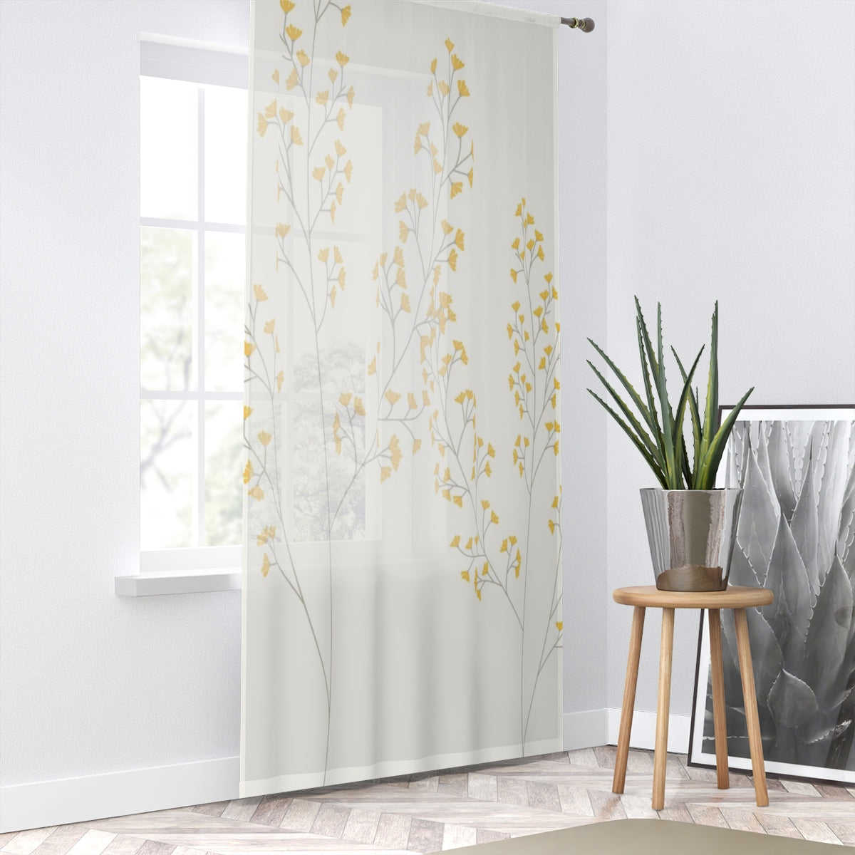 GOLDEN BILOBA - SHEER Window Curtain