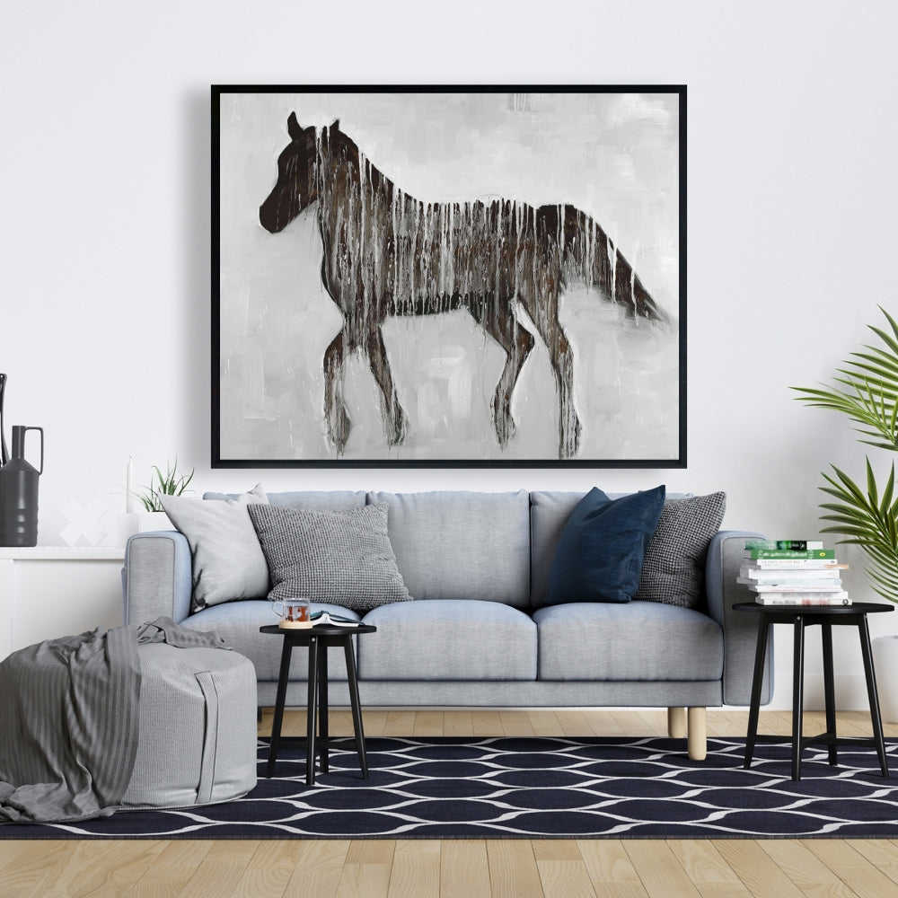 Gambading Abstract Horse, Fine Art Gallery Wrapped Canvas 24x36
