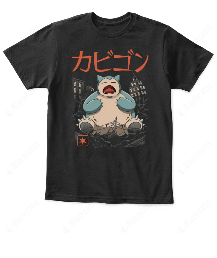 PKM Snorlax Sleeping Kaiju Kid Custom Graphic T-Shirt