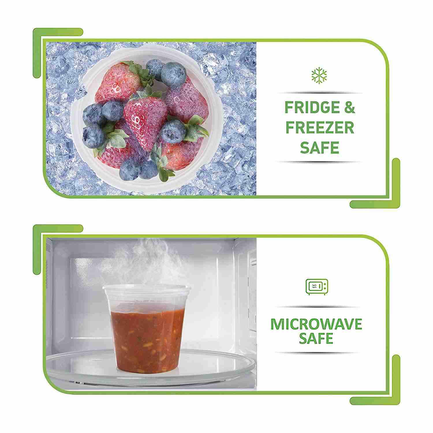 48 Pack, 24oz Clear Plastic Food Storage Containers with Lids by Prep Naturals
