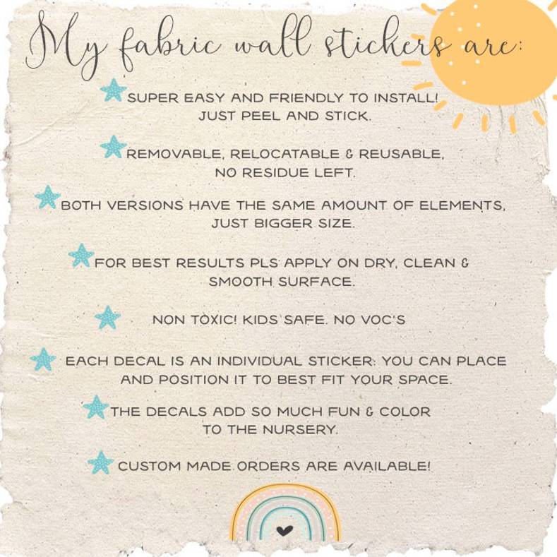 Cute Baby Girl Hearts - Fabric Nursery Wall Art Decals