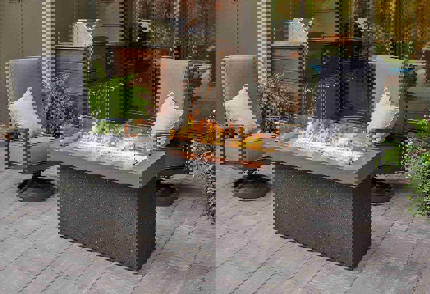 Outdoor Greatroom KL-1242-MM Grey Key Largo Linear Gas Fire Pit Table