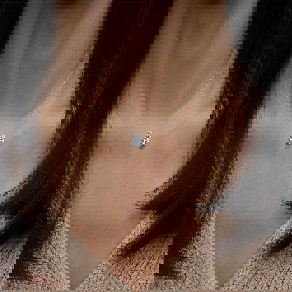 The Selena Round Necklace - 925 Sterling Silver with CZ