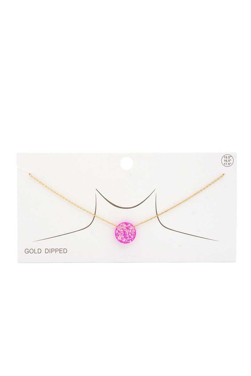 Iridescent Circle Gold Dipped Necklace for Women
