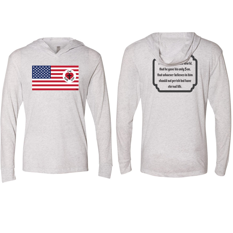 God Faith Love - Unisex Tri-blend LS Hoodie