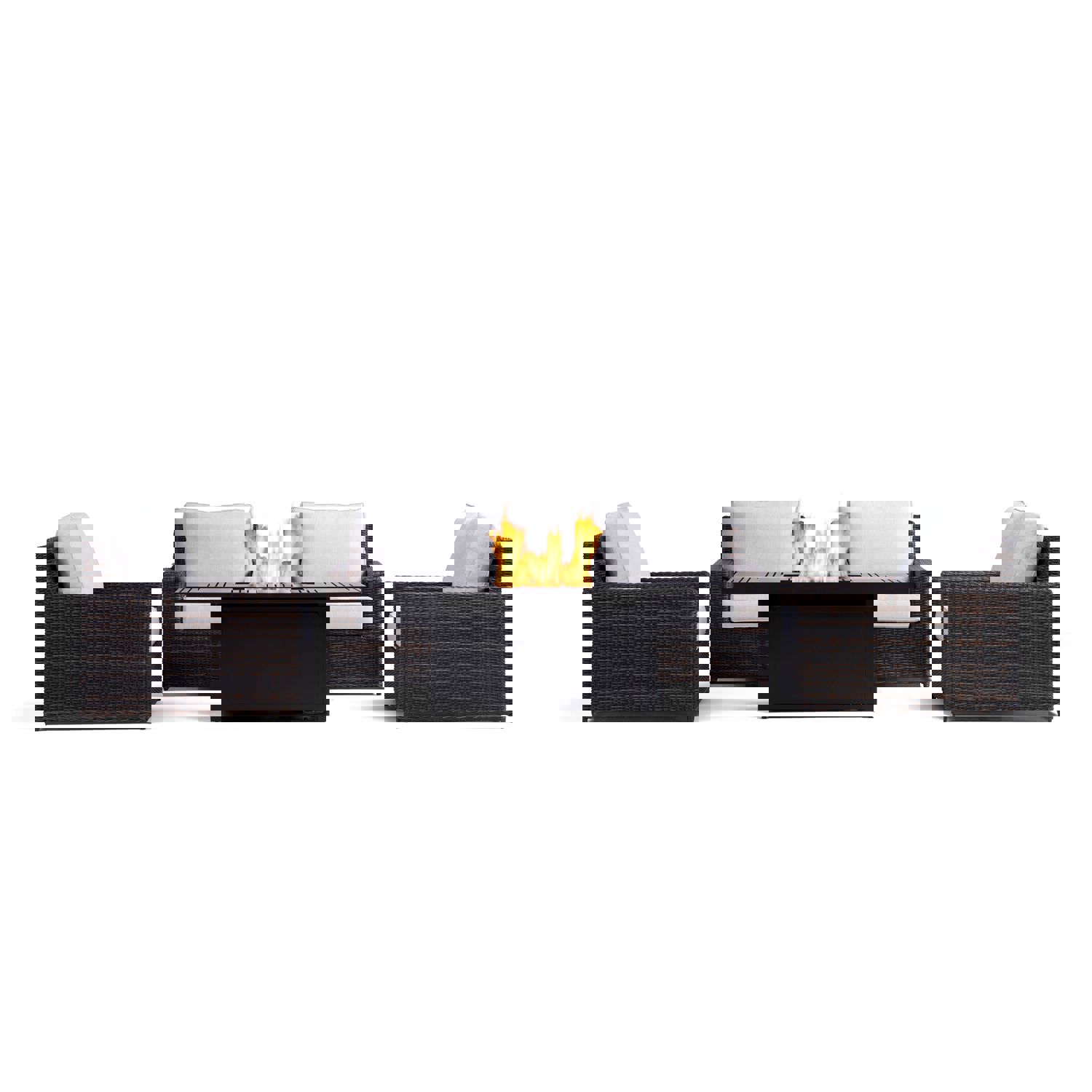 Langdon Outdoor Fire Pit Table Set with 4 Fixed Chairs