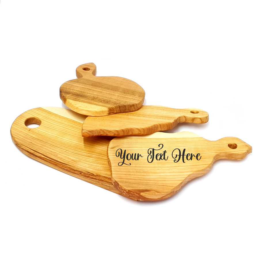 Personalized Engagement Gift - Four Wooden Cutting Boards With a Stand