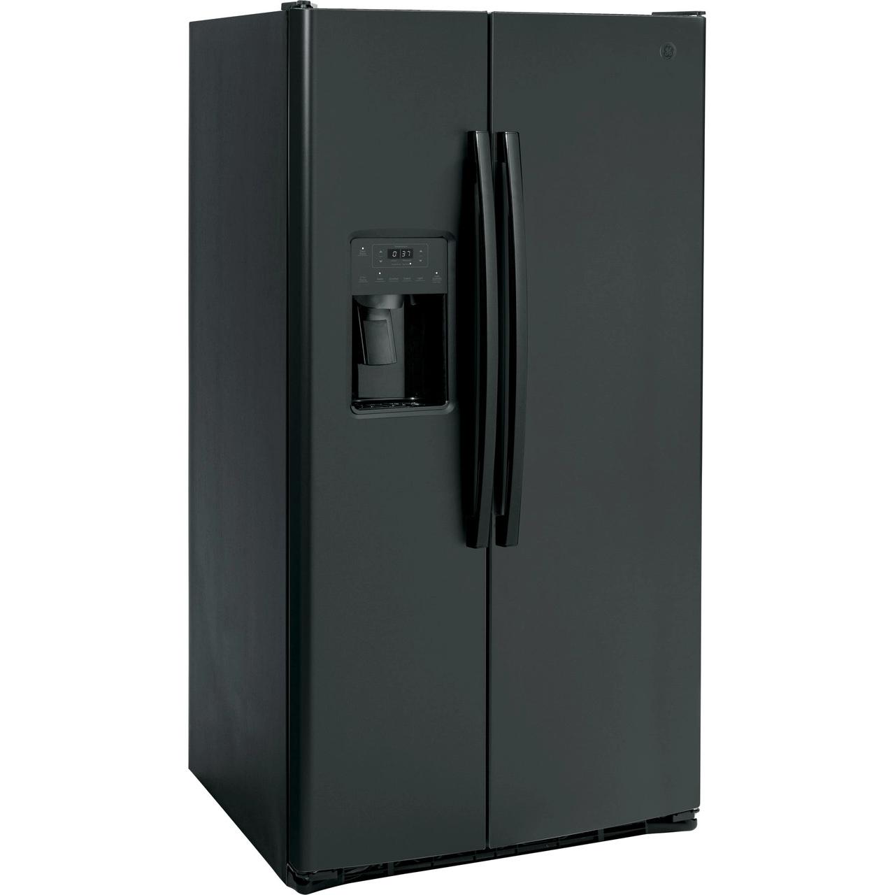 GE 36-inch, 25.3 cu. ft. Side-by-Side Refrigerator with Water and Ice Dispenser GSS25GGPBB