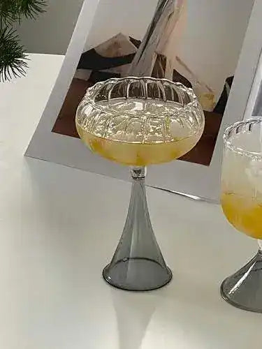 Vintage Inspired Colored Pleated Wine Glass
