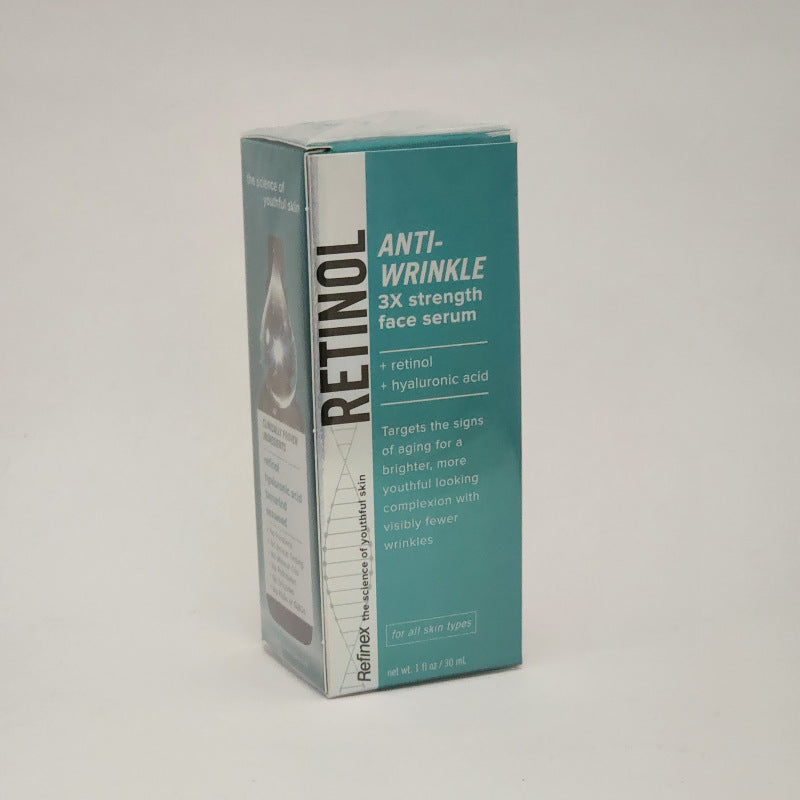 Retinol Anti-Wrinkle 3X Strength Anti-aging Serum with Hyaluronic Acid - Refinex 1 oz