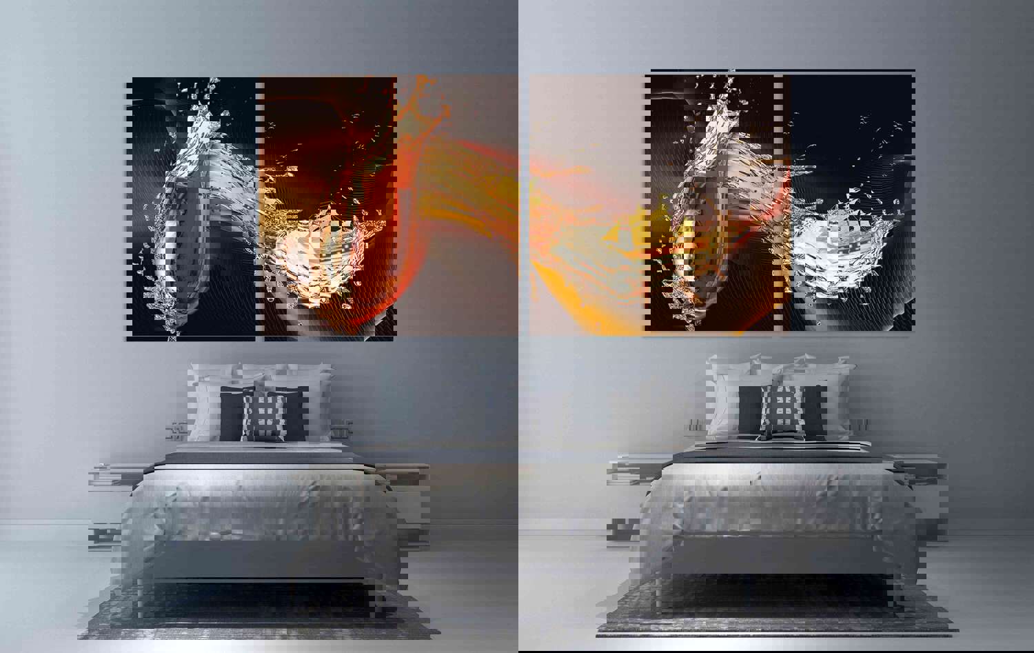 Wine Wall Art - Extra Large Multi Panel Canvas Painting for Kitchen Decor