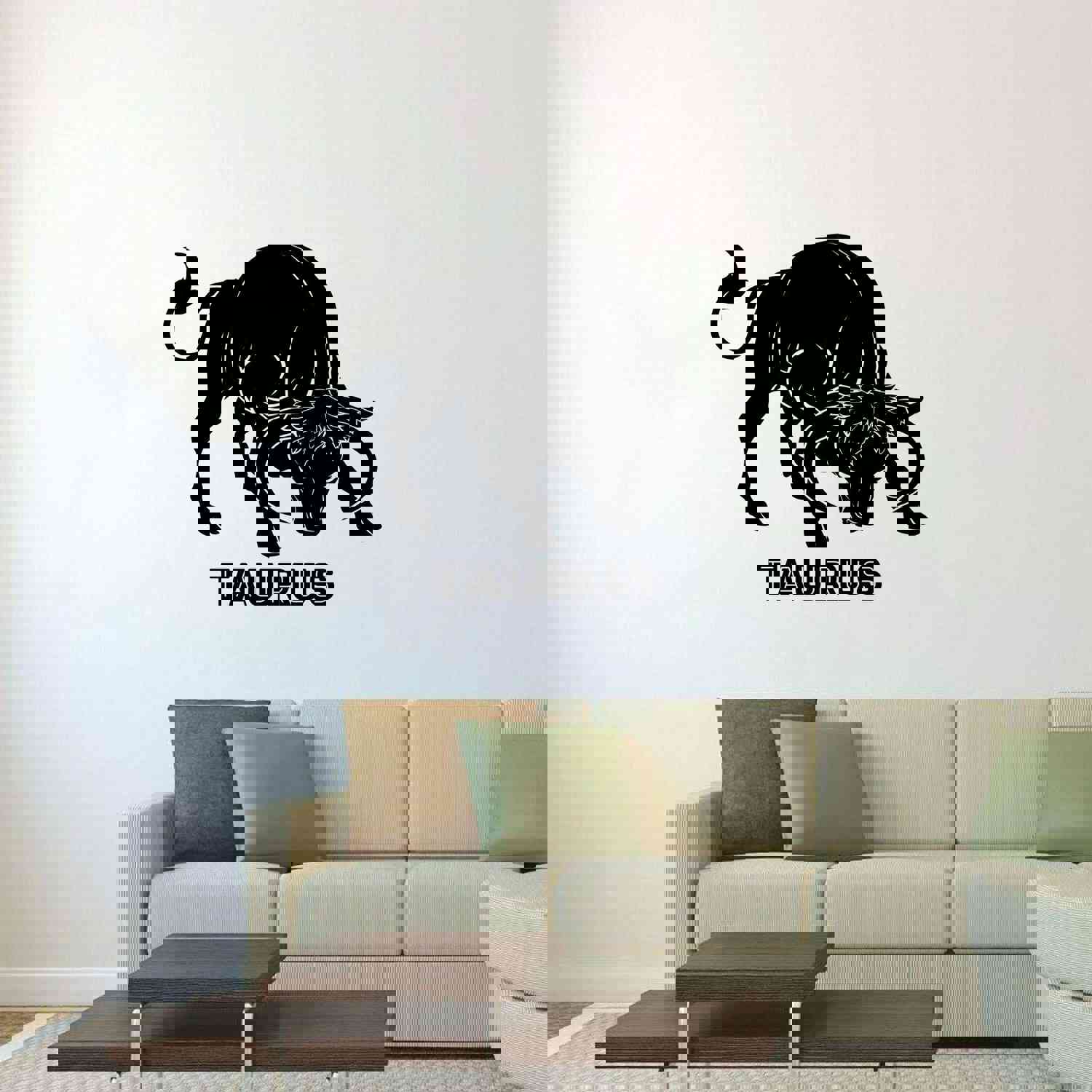 Horoscope Vinyl Wall Art Sticker Decal - Taurus Bull Tough Silhouette