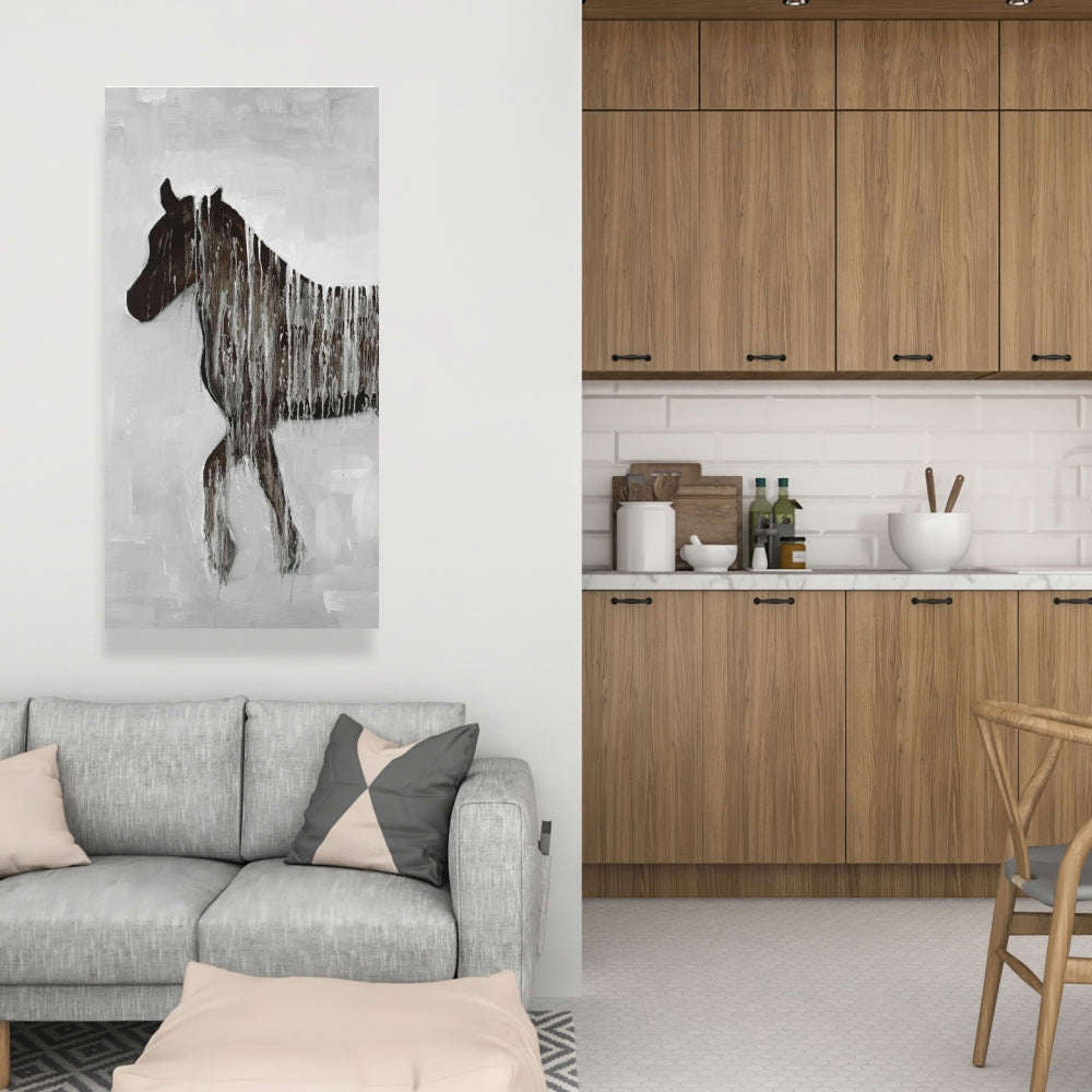 Gambading Abstract Horse, Fine Art Gallery Wrapped Canvas 24x36