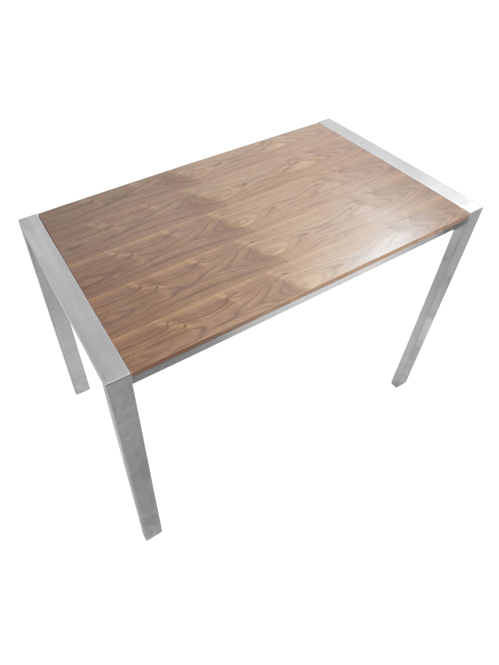 Fuji Contemporary Counter Table - Rectangular Walnut/Stainless Steel (Scratch & Dent)