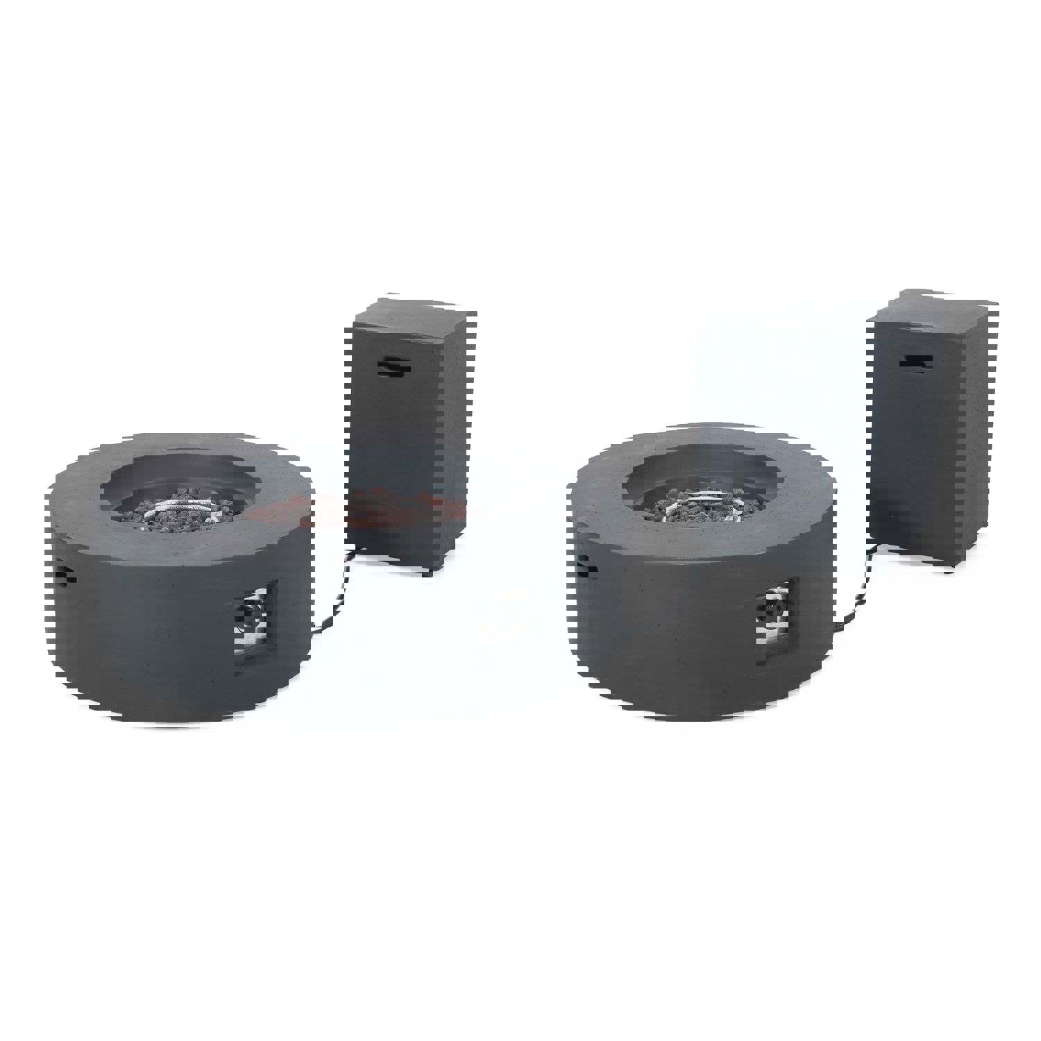 Hearth Circular 50K BTU Outdoor Gas Fire Pit Table with Tank Holder