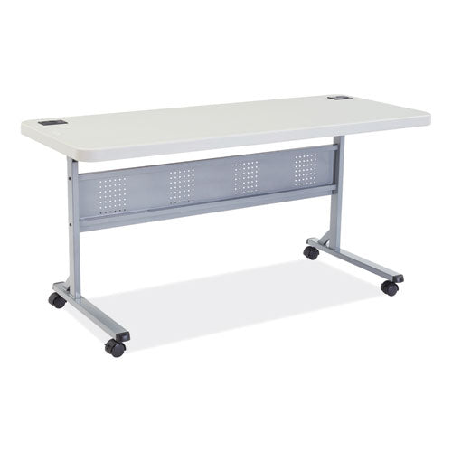 NPS Flip-n-store Training Table Rectangular 24x60x29.5 Speckled Gray