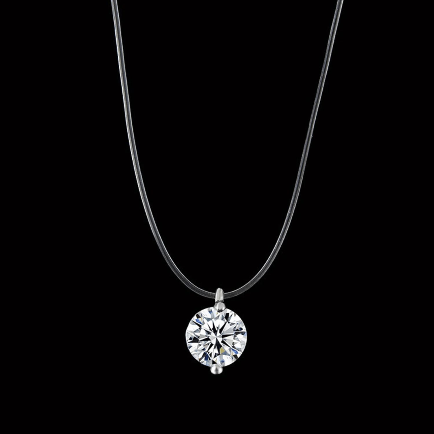 The Selena Round Necklace - 925 Sterling Silver with CZ