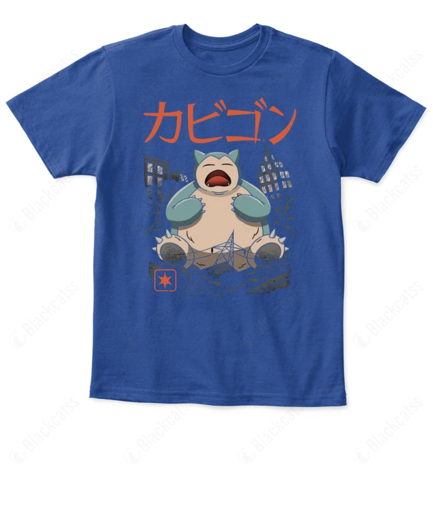 PKM Snorlax Sleeping Kaiju Kid Custom Graphic T-Shirt