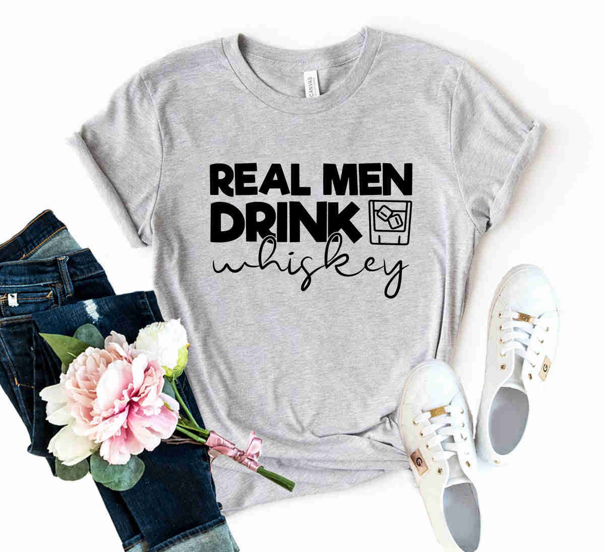 DT0182 Real Men Drink Whiskey Unisex T-Shirt