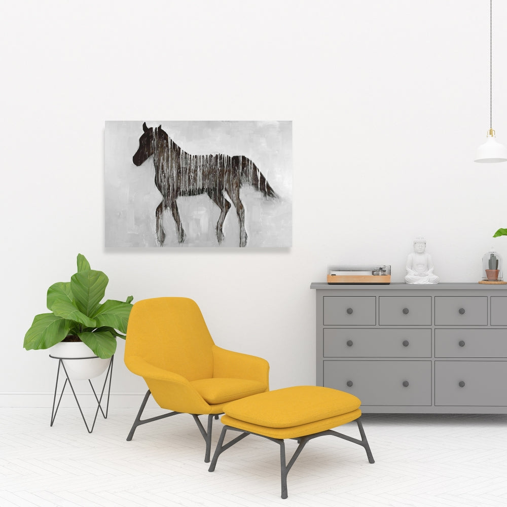 Gambading Abstract Horse, Fine Art Gallery Wrapped Canvas 24x36