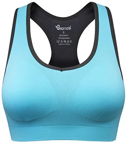 BAOMOSI Women's Seamless Racerback Sports Bra - High Impact Support for Yoga, Gym & Workout