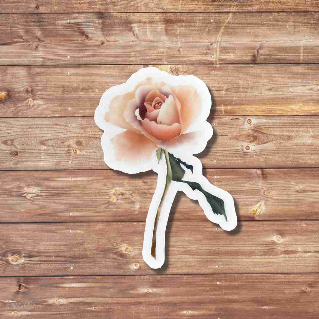 Garden Rose Clear Vinyl Sticker - Durable & Waterproof