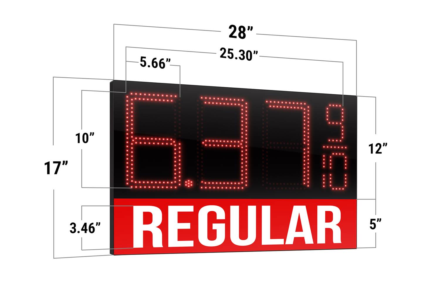 Versatile Range LED Gas Station Digit Signs: 10 to 24 - Bright, Durable, & Energy-Efficient