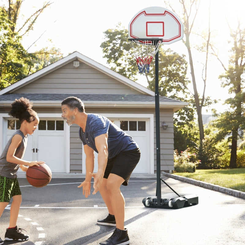 Soozier Adjustable Portable Basketball Hoop System with Wheels for Indoor & Outdoor Use