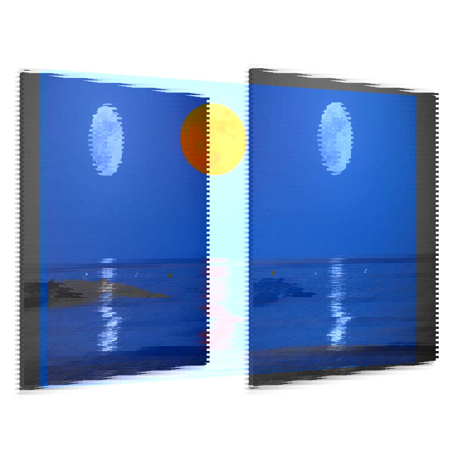 Super Moon over Seascape Sea Canvas Wall Art for Home Decor