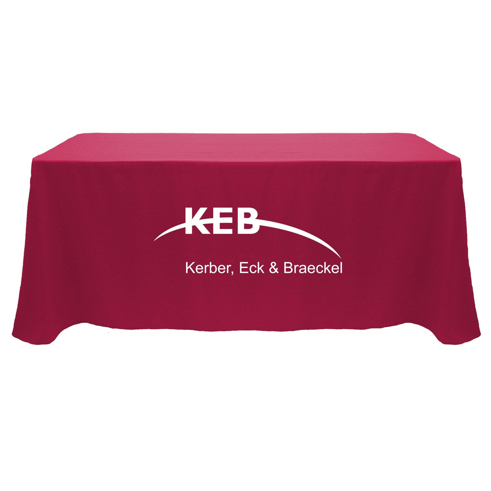 4ft Custom Printed Table Throw - Single Color Print Premium Poly Poplin Fabric