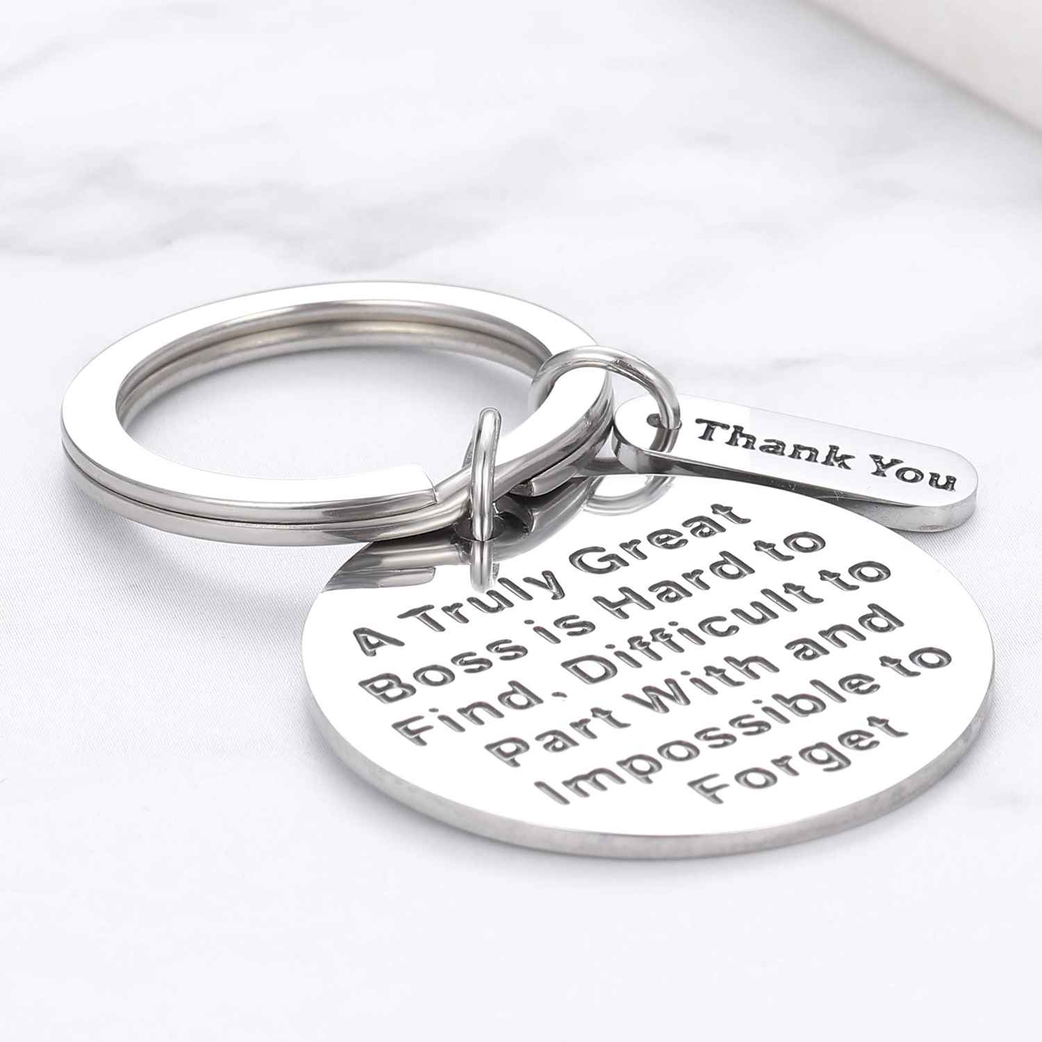 Boss Day Gift Keychain for Men and Women - Thank You Present for Boss, Leader, Supervisor, Mentor
