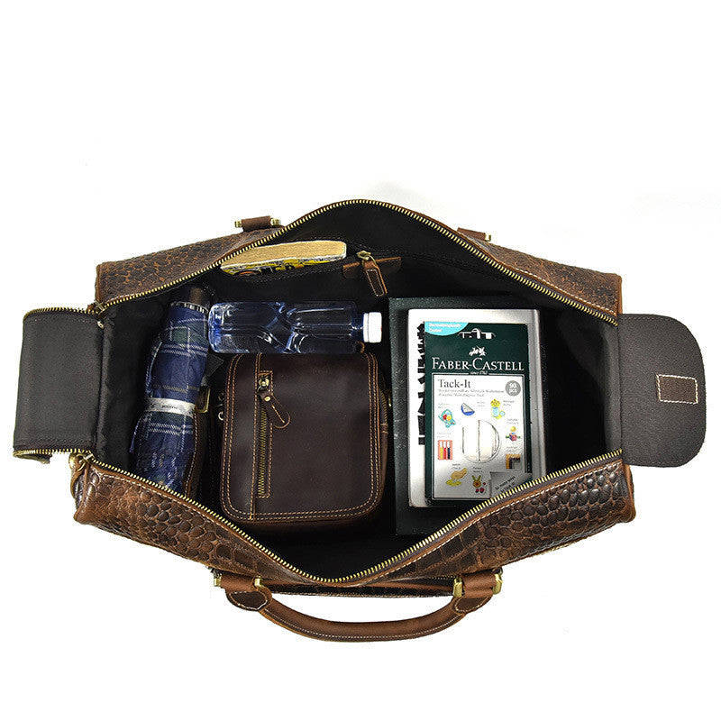 Men's Large-capacity Retro Cowhide Travel Suitcase