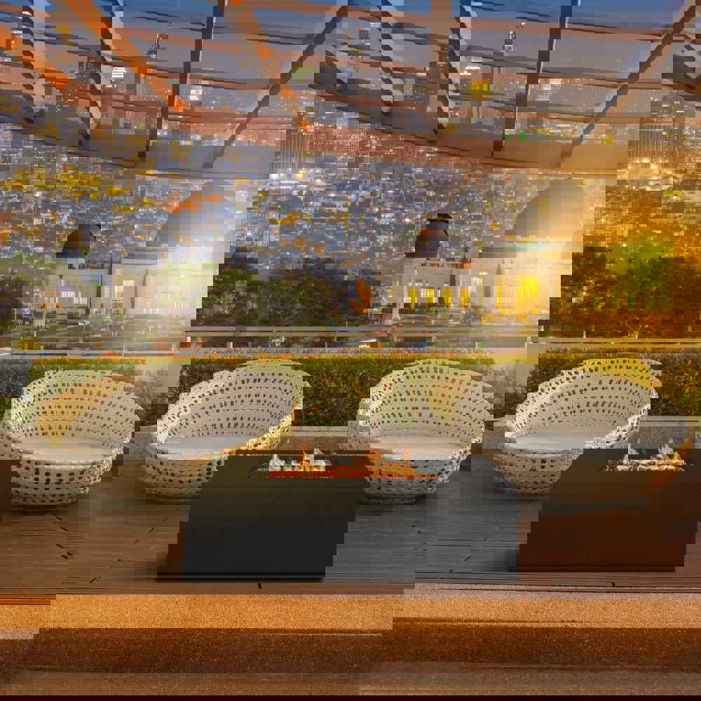 Stonelum Manhattan 04 47-Inch Rectangular GFRC Gas Fire Pit Table