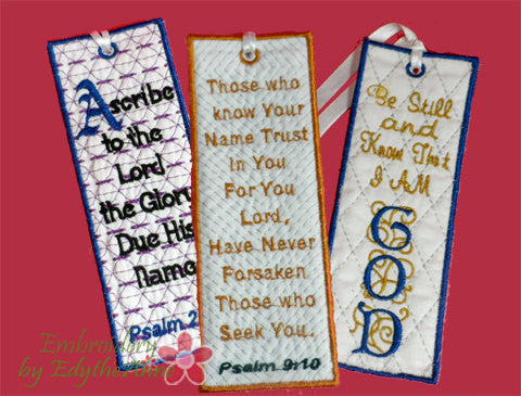 Faith Based Set of 3 In The Hoop Bookmark Designs - 5x7 Hoop Size - Digital File Instant Download