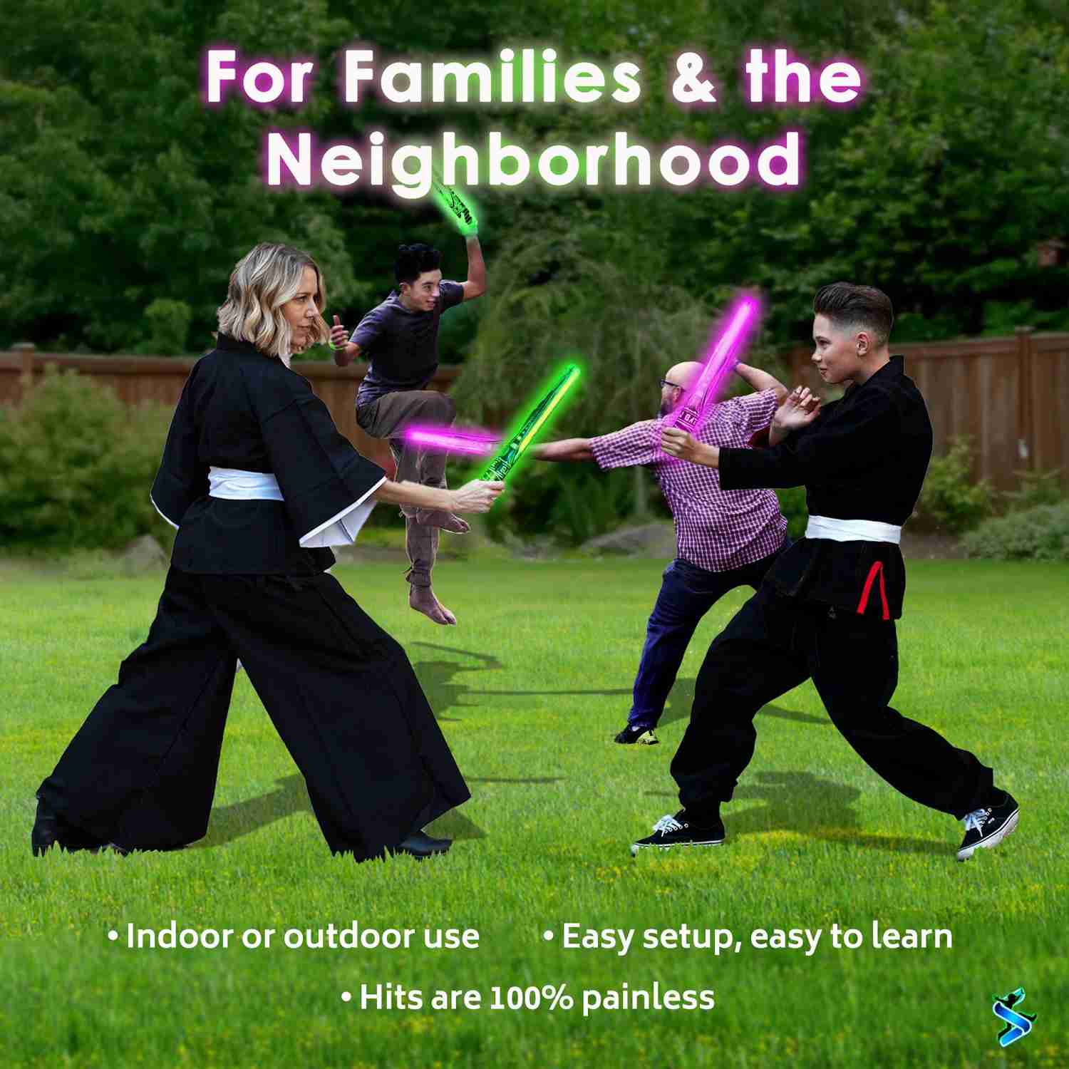 Starlux Games Glow Battle: Ninja Game with Glow-in-The-Dark Foam Swords for Kids and Teens