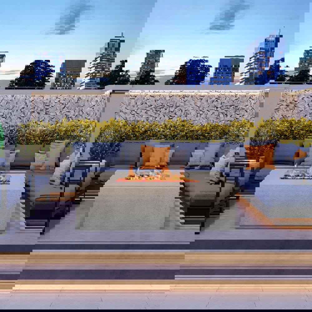 Stonelum Manhattan 04 47-Inch Rectangular GFRC Gas Fire Pit Table