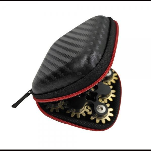 Carbon Fiber Earphones Storage Box Mini Portable Shockproof Electronic Bag with Zipper