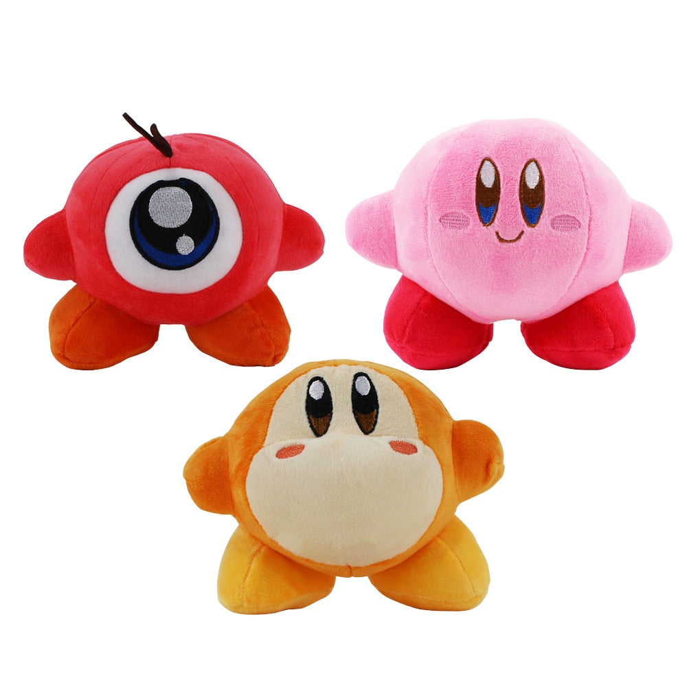 18cm 3Styles Kirby Plush Doll - Kawaii Pink Red Yellow Soft Stuffed Toy for Kids Gifts