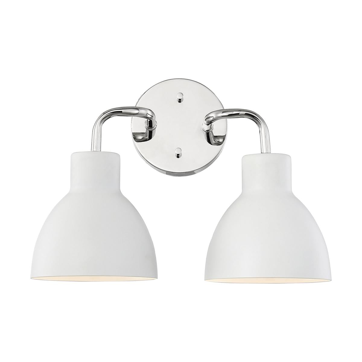Sloan 2 Light Vanity - Polished Nickel and Matte White Finish