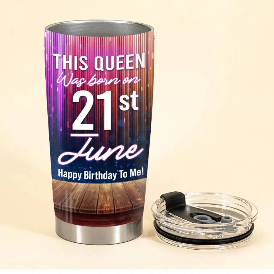 Personalized Stainless Steel Tumbler - Birthday Gift For June Queen