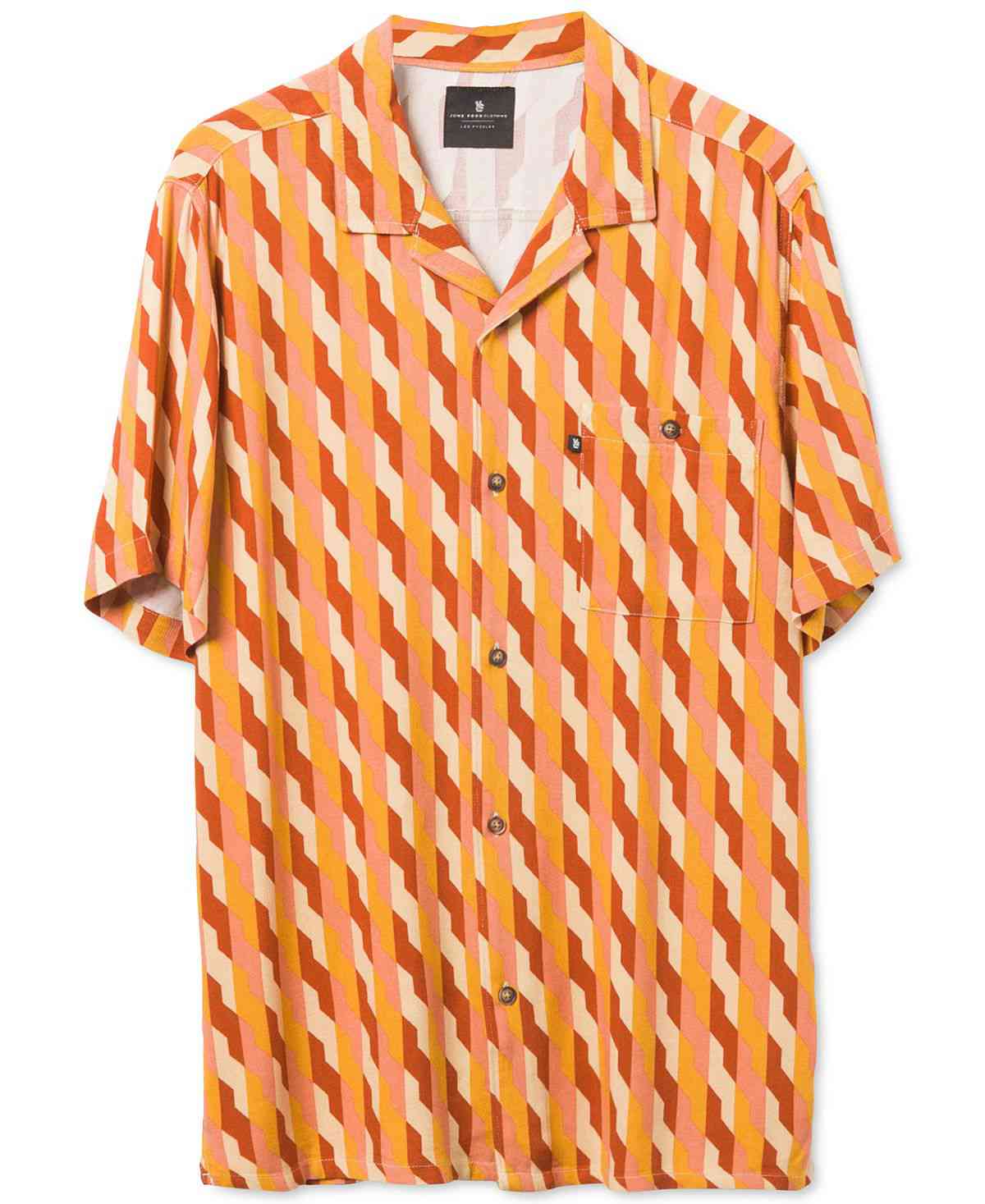 Junk Food Alexei Short Sleeve Printed Camp Shirt Bombay Rust